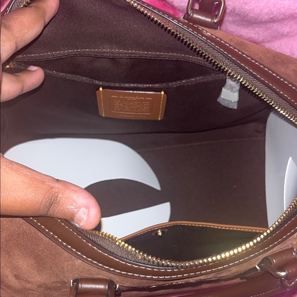 Coach Suede Large Rowan Handbag - Picture 5 of 9